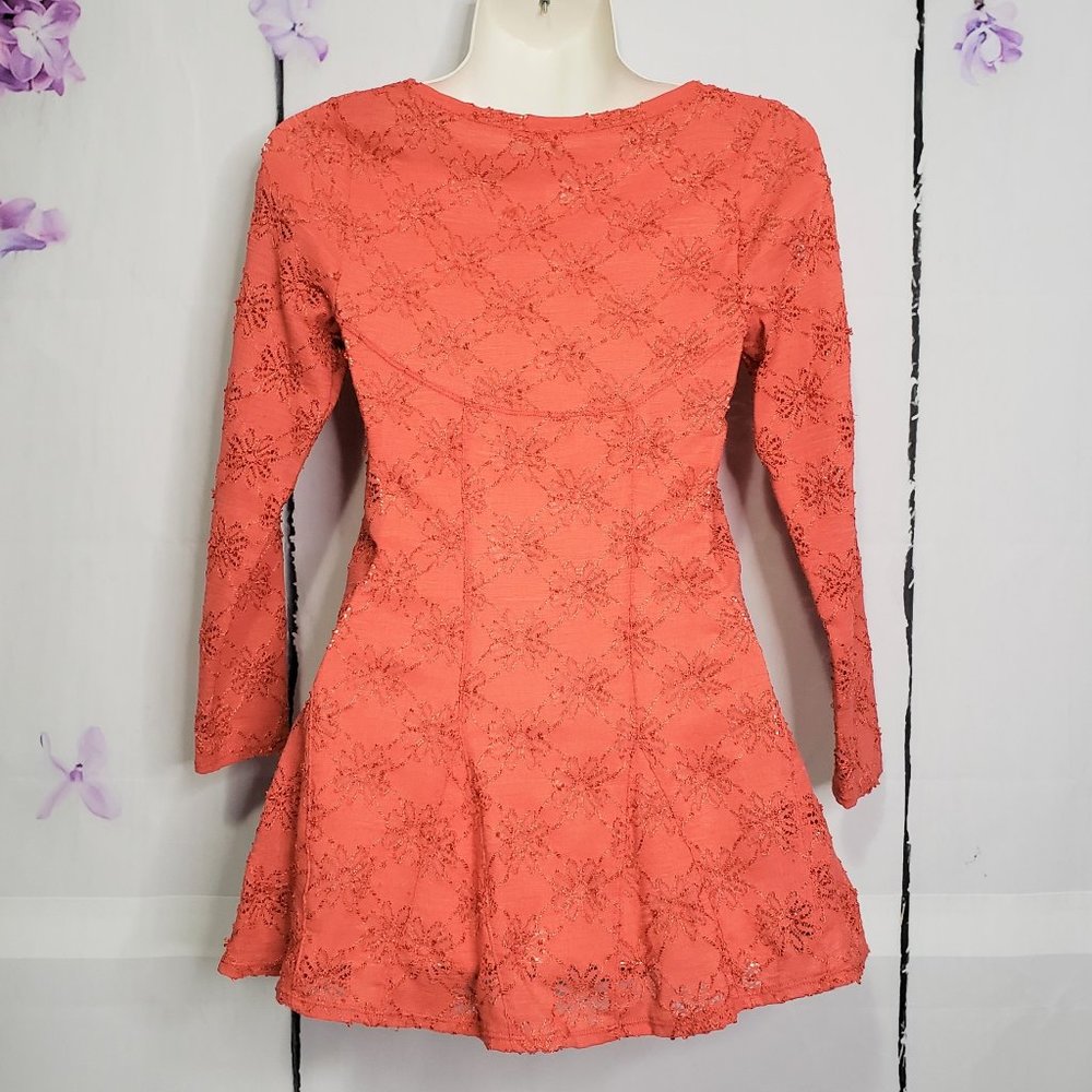 *SOLD* Free People Daisy Pointelle Peplum Top S - Picture 3 of 10